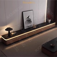 Wood Solid TV Console Cabinet Rock Board TV Console With Ambient Light TV Cabinet Long Strip Platfor