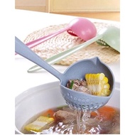 EROS ENTONG LADDER VEGETABLE SPOON SAUCE STRAIN 2 IN 1 PLASTIC STRAW