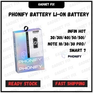 INFIN HOT 30I_40I_50_50I_SMART 7_NOTE 10_10 PRO - Phonify Battery Replacement [ Ready stok ] Gadgetf