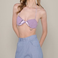 SIRINTRA DARE TO LURE - Purple 3D Velvet Top Bra (SBL54) บราผูกคอดีไซน์จาก Symbol ของแบรนด์ ทำจากผ้