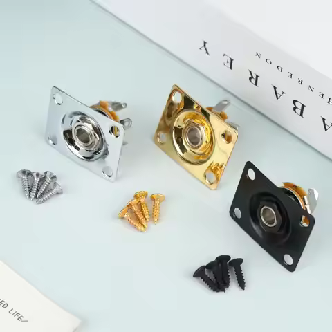 Electric Guitar Jack Output Plate Guitar Output Jack Plate Square Shape Metal Compact Guitar Jack So