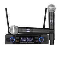 Professional Wireless Microphone System Dual Channel UHF Fixed Frequency Cordless Handheld Dynamic Mic For Karaoke Party Church