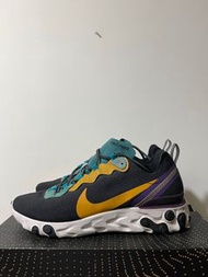 NIKE REACT ELEMENT 55 PRM 男鞋 慢跑鞋 登山大叔 US 8 黑橘紫配色