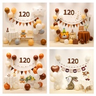 6H Saliva Collection Set INS Decoration Salivation Balloon Four Months Birthday 4 Baby Full Month