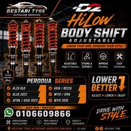[𝗜𝗻𝘀𝘁𝗮𝗹𝗹𝗮𝘁𝗶𝗼𝗻 𝗣𝗿𝗼𝘃𝗶𝗱𝗲𝗱] Adjustable Absorber D2 ( HiLow Body Shift ) For Perodua Axia bezza Myvi Alza