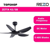 Rezo 12 Speed ZETTA 42/5B DC Motor Ceiling Fan 42 inch with Remote Control Baby Fan (Black)
