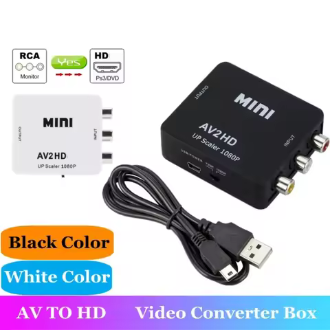 RCA To HDMI Converter with USB Cable 1080P AV To HDMI Adapter AV2HDMI AV/CVSB To HDMI-compatible AV 