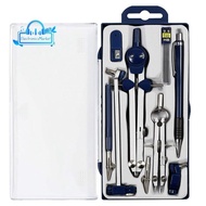 🔥9Pc Geometry Set Metal Compass Geometry Precision Tool for Student, Circle Drawing Tool and Archite