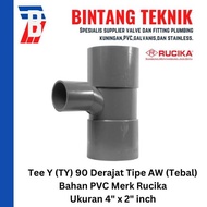 Tee Y 4" x 2" inch / TY 4 x 2 PVC Rucika AW