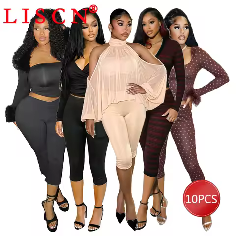 10 Wholesale Y2k Tracksuits Summer 3 Piece Set Womens Outfits Long Sleeve Off Shoulder Top + Vest + 