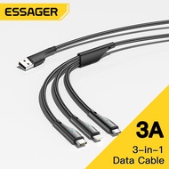 Essager 3 in 1 fast charging cable 3A type c cable usb to type c for vivo oppo ios fast charging cab