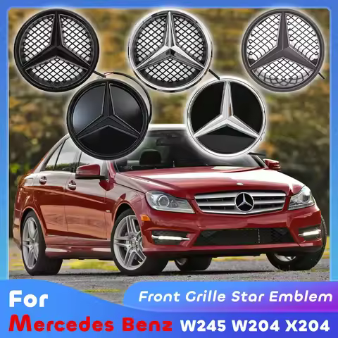1pcs Front Grille Star Logo Emblem For Mercedes Benz B-Class W245 C-Class W204 C180 C200 C230 C250 C