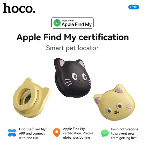 HOCO E91D Anti Lost Device Smart Tag GPS Mini Tracker For Pets Dog Cat Work For IOS Find My App Find