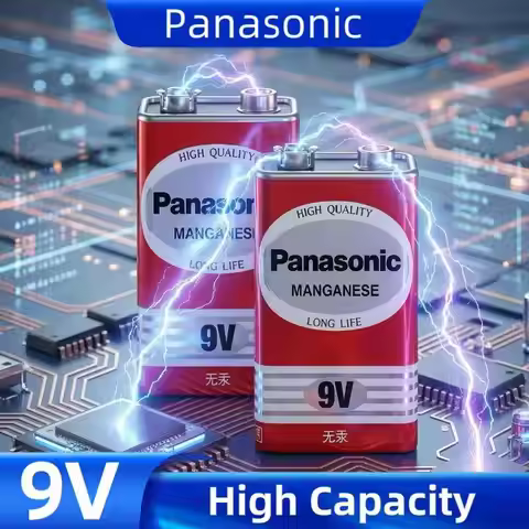 Original Panasonic 9V 6F22ND 6f22 Alkaline Battery Mercury Free Long Lasting Life for Alarm Wireless