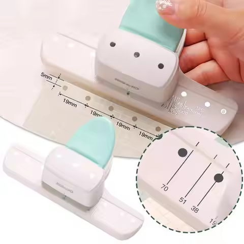 Loose Leaf Hole Punch,Daily Planner Adjustable 3 Hole Paper Puncher For A5 A6 A7 Size 8 Sheet Capaci