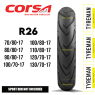 TAYAR MOTOSIKAL Corsa Platinum R26 70/80-17 >130/70-17 TL Tyre for LC135 Y15 RS RSX