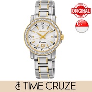 [Time Cruze] Seiko SXDG58 Premier Quartz Diamonds Two Tone Stainless Steel White Silver Dial Women W