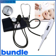 Bundle Letsview Aneroid Sphygmomanometer Set Blood Pressure Monitor W/ Digital Thermometer with Beep