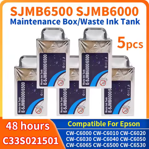 5pcs SJMB6000 SJMB6500 Maintenance Box Compatible for EPSON CW C6000A C6000P C6500A C6500P C6010A C6