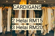 2 Helai RM15 Cardigan Bundle Borong Thin Knitwear Cardigan Lengan Panjang Long Sleeve Zip Butang Ready Stock长袖无袖线衫薄外套
