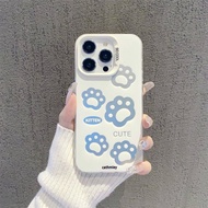 Cute Cat Paw Phone Case For Poco M6 M4 M3 Pro M7 C65 C75 C85 C71 F3 Blue White Soft TPU Shockproof C