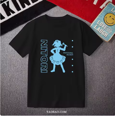 Anime Touhou Project Kawashiro Nitori Short Sleeve T-shirt Summer Cosplay Student Loose Tops New XT