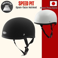 Speed Pit TNK Industrial XX-101 Half Helmet - Matte Black & White - XXL/62-64cm