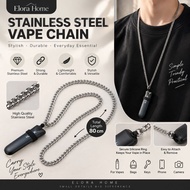 Stainless Steel Vape Lanyard Chain 80cm | Durable Hanging Chain Strap with Silicone Ring | Vape Hold