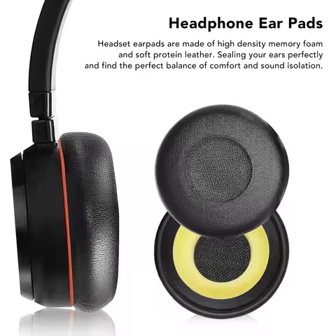Replacement Earpads Professional Protein Leather Headphone Ear Cushions for Jabra Evolve 20 20se 30 