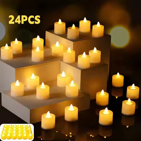 24Pcs LED Candles Flameless Candle Battery Operated, 200+Hours Fake Electric LED Candles Tea Lights