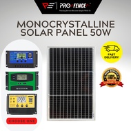 Pro Fence Monocrystalline Solar Panel 50W Solar System Solar Panel Set With Controller Electric Fenc