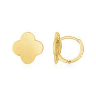 Nathalias NY 14K Gold Clover Earrings. 14K Yellow Polished Stud Earrings