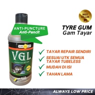 VGL 500ML Cecair Tayar Tyre Self Repair Liquid Tubeless Antirust Tyre Self-Tonic Gam Gum Motor Keret
