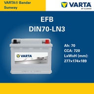 DIN70 | LN3 | VARTA SILVER DYNAMIC EFB CAR BATTERY |  X70 VOLKSWAGEN VOLVO MERCEDES | [INSTALLATION 