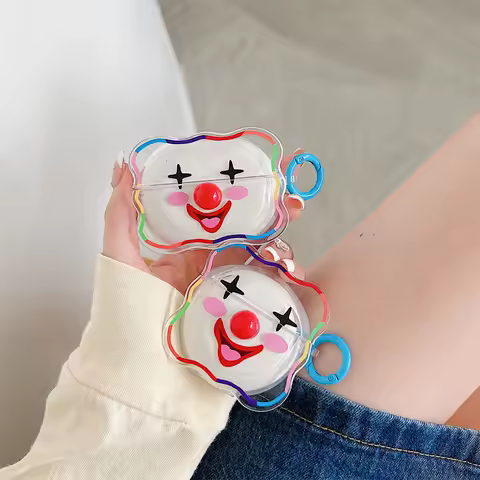 Cute Cartoon Circus Clown Earphone Soft case For airpods 1 2 3 Pro Freebuds 4i pro Wireless Headset 