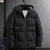Men Casual Thick Warm Hoodies Coat Windproof Solid Color Jacket for Man Winter Outdoor Wear JF-MY