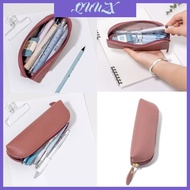 QUU PU Leather Pencil Bag Pencil Case Aesthetic Pen Case School Office Supplies