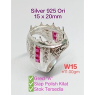 🇲🇾W15★Sarung Cincin Silver 925 Ori★Ring casting DIY★15 x 20mm★±11.00gm