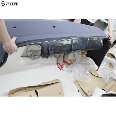 W212 Carbon Fiber Rear Lip Back Bumper Spoiler Diffuser for W212 E350 E300 E63 Bumper 10-13