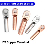 5/10Pcs DT Copper Terminal DT-10 DT-16 DT-25 DT-35 DT-50 Tin-plated/Copper Non-Insulated Cable Conne