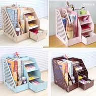 Stationery Shelf Book Shelf File Shelf Stationery Rack Book Rack File Rack Rak Buku Rak Meja 木制文件置物书