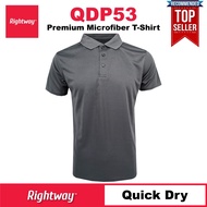 【PREMIUM】 RIGHTWAY Baju Polo Tshirt Jersey Microfiber Berkolar Lelaki Murah QDP53 KNIGHT GREY