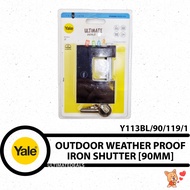 YALE Y113BL/90/119/1 - Outdoor Weather-Proof Iron Shutter Lock 90mm (Black)