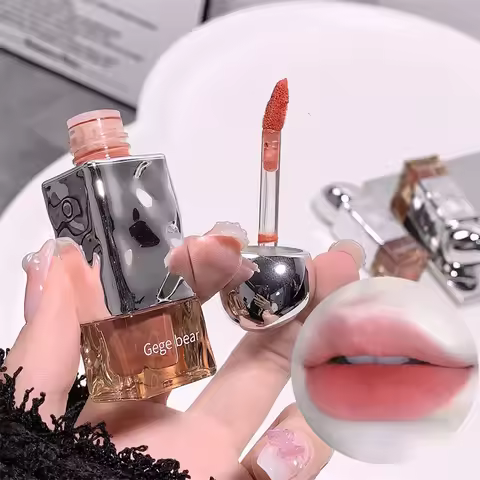 Soft Mousse Lip Glaze Velvet Matte Lip Mud Lipstick Waterproof Long Lasting Smooth Lip Gloss Girl Li