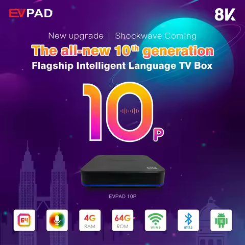 EVPAD 10P Global TV BOX Korea best set-top box AI VOICE dual WIFI 4GB 64GB