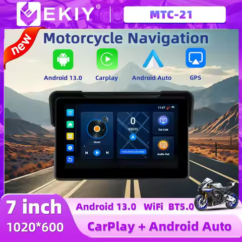EVKEY NEW Android 13 Motorcycle GPS WiFi MOTO Navigation Wireless CarPlay 7 inch Wireless Android Au