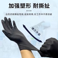Disposable PVC gloves, black nitrile latex, food grade, thickened, wear-resistan一次性PVC手套黑色丁腈乳胶食品级加厚耐磨防水防酸碱不过敏6.16