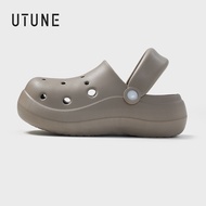 UTUNE Women Beach Sandal 6.5 cm EVA Thick Bottom Soft Hole Flat Sandals Unisex Casual Slippers
