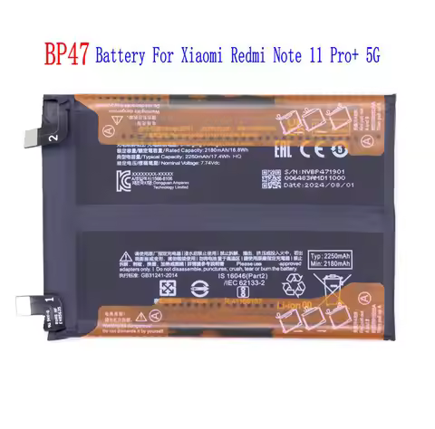 1x BP47 2x2250mAh Replacement Battery For Xiaomi Redmi Note 11 Pro+ 5G 11 Pro Plus 21091116UG 210911