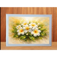2-Inch White Photo Frame With Canvas Picture Feng Shui Enhancement No Mirror External Size 15.5x21.5